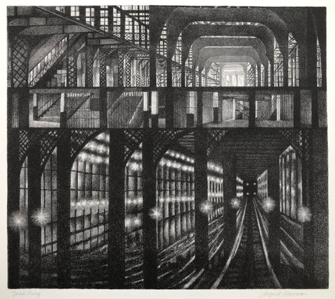 Subway Station, by August Mosca, Amer., (1905-2003)