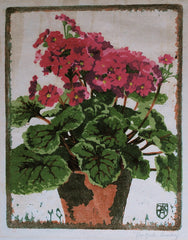 "Red Geraniums" by Ilsa Koch Amberg, German, (1869-1934)