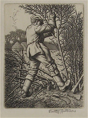 "Hedge Laying" by Stanley Anderson, Eng., (1884-1966)