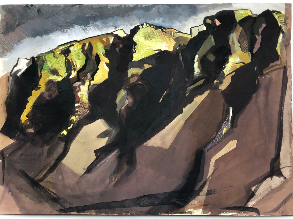 "Sunlit Cliffs Iceland" by Sperry Andrews, Amer., (1917-2005)