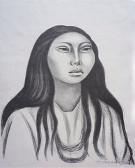 "Cabeza de la Mujer (Portrait of Na Kin)" by Raul Anguiano, Mexican, (1915-2006)
