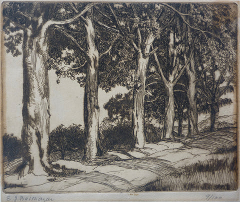 Roadside Trees with Orchard, by Edward J. Balthazar, Amer., (1890-1956)