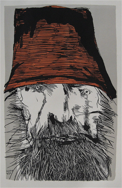 Leonard Baskin Bearded Man in Hat