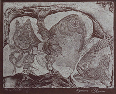 "Three Fish Heads" by Hyman Bloom, Latvian-Amer., (1913-2009)