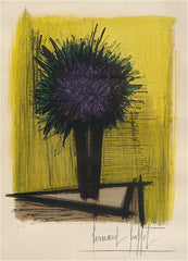 "Purple Flowers In Vase" by Bernard Buffet, Fr., (1928-1999)