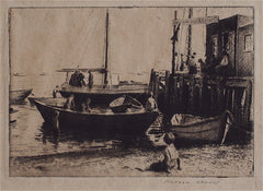 "Small Rowboats to Let, Provincetown" by Morgan Dennis, Amer., (1892-1960)
