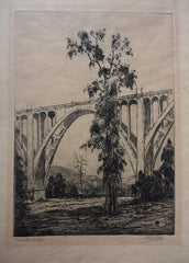 "Arroyo Seco Bridge" by Harold Lukens Doolittle, Amer., (1883-1974)