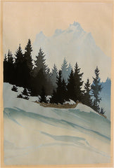 "Mountain Spruce in Winter" by Oscar Droege, German, (1898-1982)