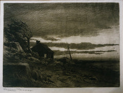 "Twilight" by Henry Farrer, Eng.-Amer., (1844-1903)