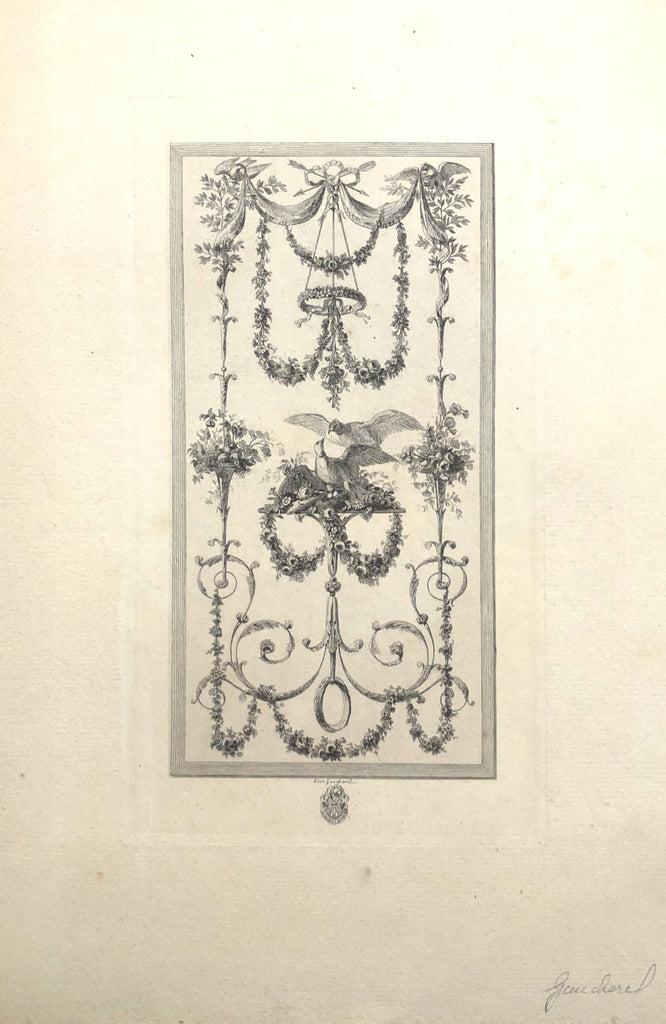 Decorative Panel With Nesting Birds, by Leon Gaucherel, Fr., (1816-1886)