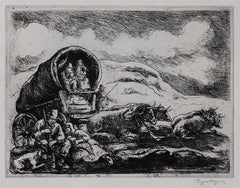 "Pioneers Resting" by Eugene Higgins, Amer., (1874-1958)