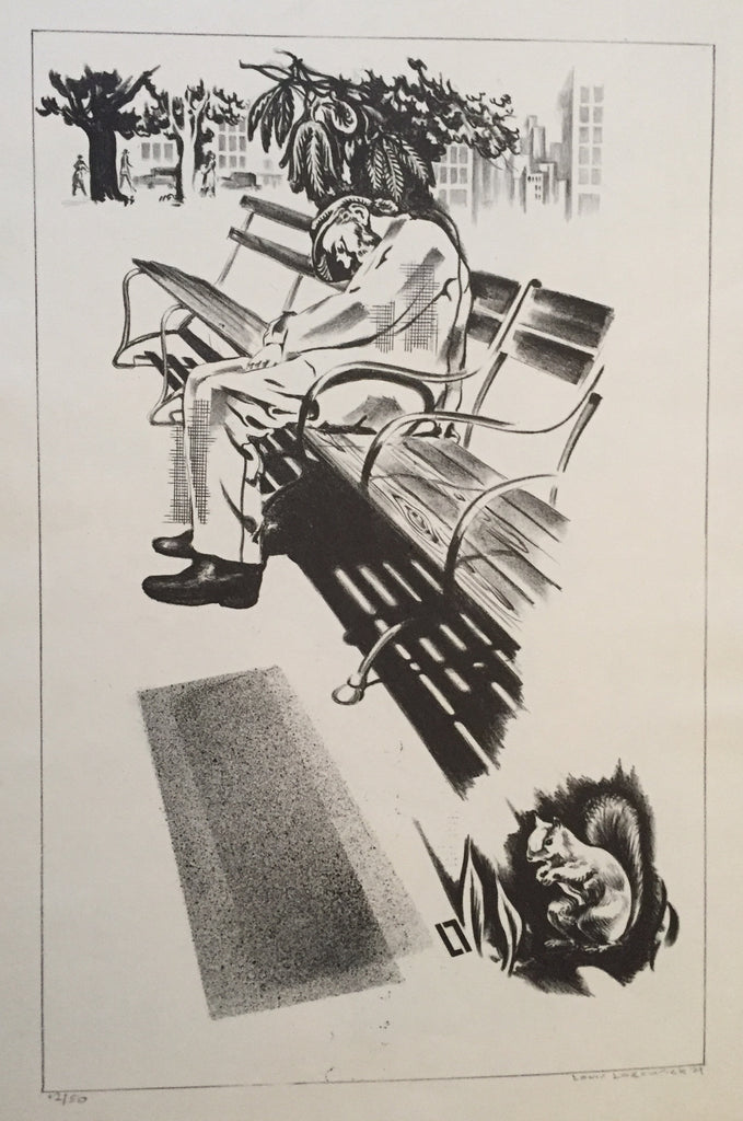 "In The Park-No Job" by Louis Lozowick, Amer., (1892-1973)