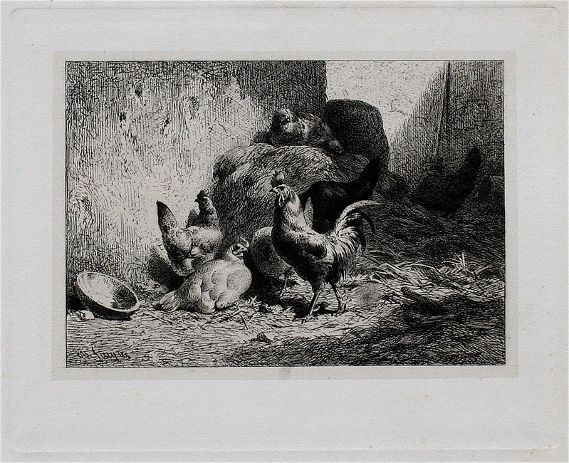 Charles-Emile Jacque Coq et Poules