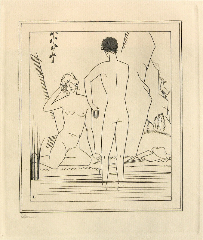 Jean-Emile Laboureur Nude Couple Bathing