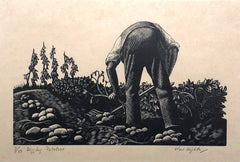Digging Potatoes, by Clare Leighton, Eng.-Amer., (1898-1989)