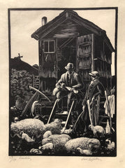 Lambing by Clare Leighton, Eng.-Amer., (1898-1989)