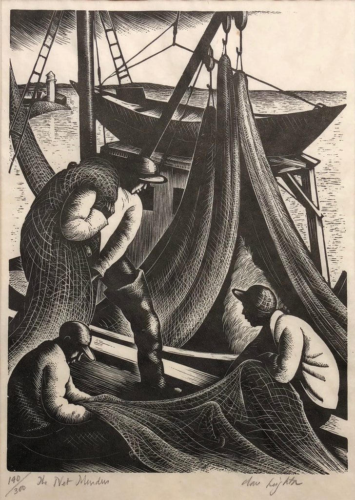 "The Net Menders" Clare Leighton, (Eng.-Amer., 1898-1989)