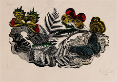 "Butterflies & Catapillers" by Enid Marx, Eng., (1902-1998)
