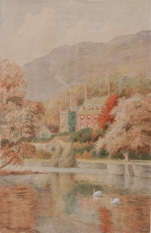 Percy Mason Manor on a Lake with Swans