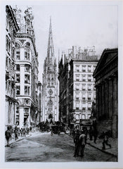 "Wall Street, New York City" by Charles F. W. Mielatz, German-Amer., (1864-1919)