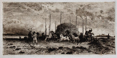 "Harvest in San Juan, New Mexico" by Peter Moran, Amer., (1841-1914)
