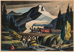 "Logging Train (For Calendar)" by Dale Nichols, Amer. (1904-1995)