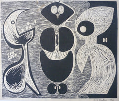 "Two Figures and One Black Spirit" by M. G. Martin, Amer., (1931-2013)
