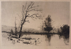 "Pond in Winter" by Edith Penman, (Amer., 1860-1929)