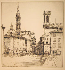 "Piazza Firenze, Florence" by Ernest D. Roth, (Amer., 1879-1964)