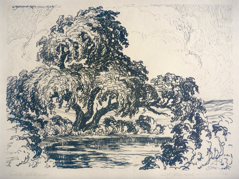 "Old Willow" by C. A. Seward, Amer.,  (1884-1939)