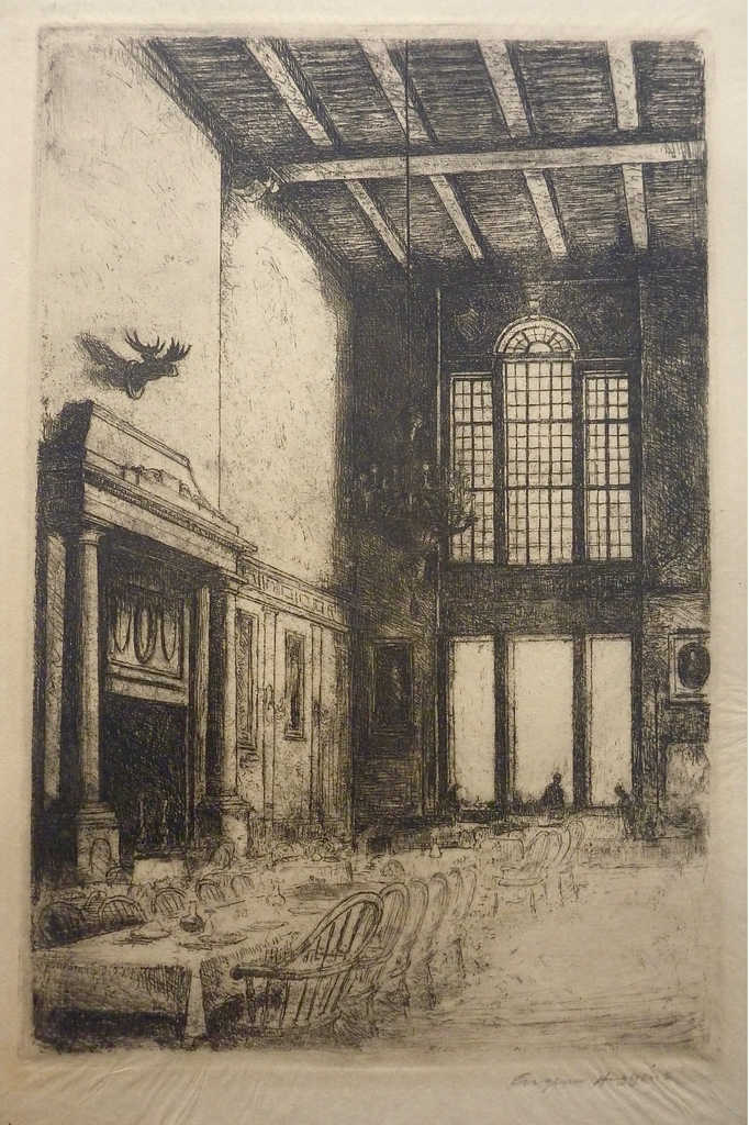 "Harvard Hall, New York", Eugene Higgins, Amer., (1874-1958)