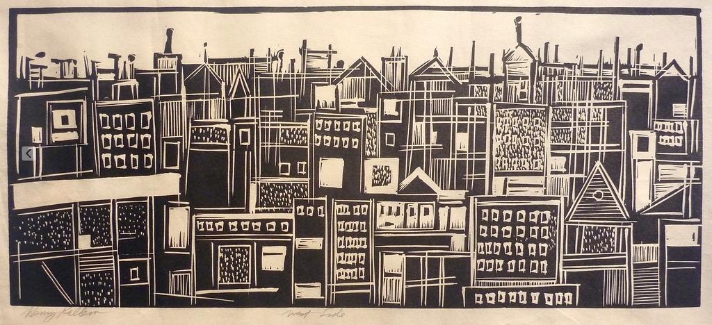 "West Side" by Henry Kallem, (Amer., 1912-1985)
