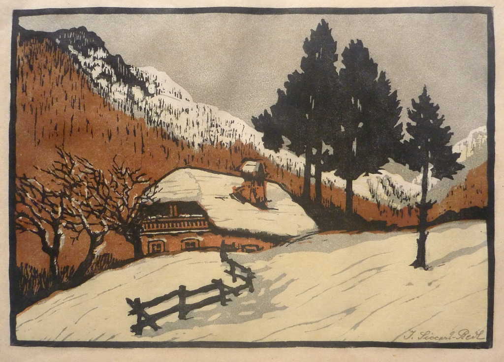 "House in the Mountains" by Josephine Siccard-Redl, (Austrian, 1878-1938)