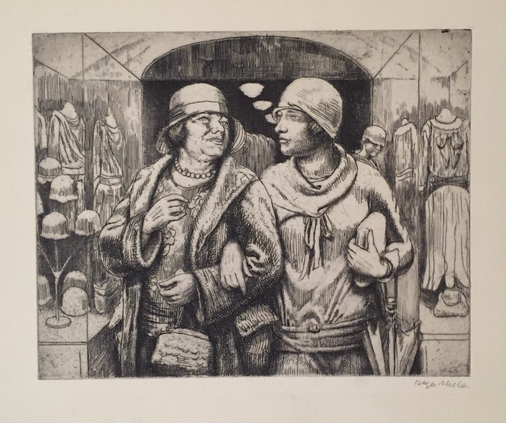 "Leaving the Shop" by Kenneth Hayes Miller, Amer., (1876-1952)