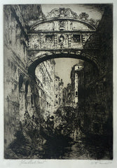 "Bridge of Sighs, Venice" by William Henry Sweet, Eng., (1889-1943)