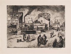 "Newark Factories" by Abraham Tromka, Amer.,  (1896-1954)