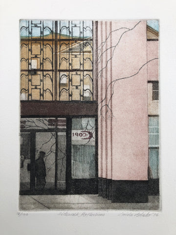 Sidewalk Reflections, by Linda Adato, Amer., (1942-2021)