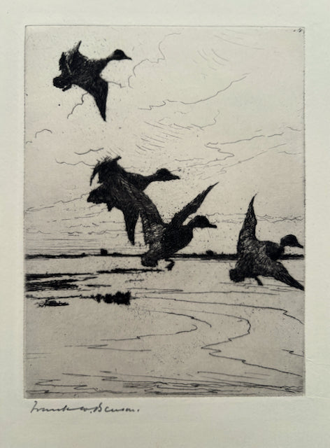 Frank W Benson, Amer., (1862-1951), Ducks Alighting