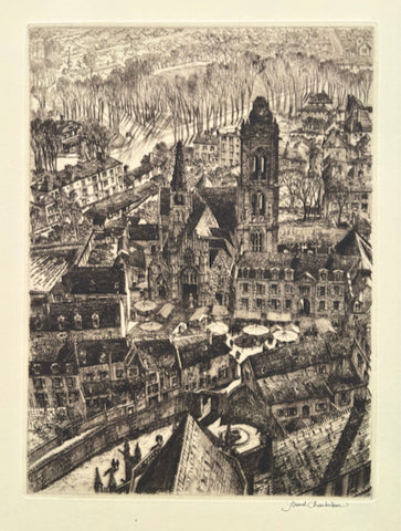 Samuel Chamberlain, Amer., (1895-1975), Market Day At Senlis