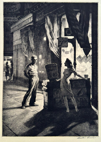 Martin Lewis, Amer., (1881-1962), Chance Meeting