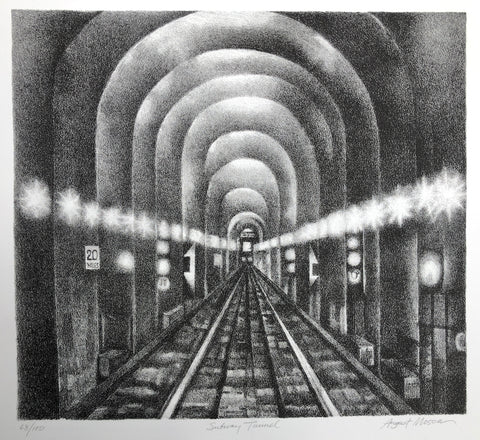 Subway Tunnel by August Mosca, Amer., (1905-2003)