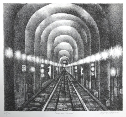 Subway Tunnel, by August Mosca, Amer., (1905-2003)