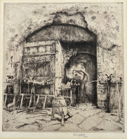 Ernest D Roth, Germ-Amer., (1876-1963), A Blacksmith Shop - Florence