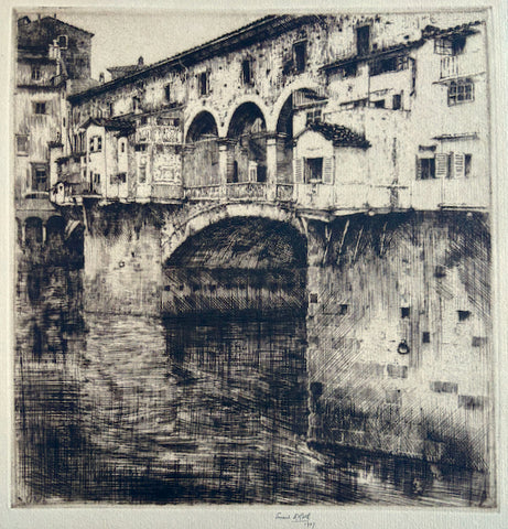 Ernest D Roth, Germ- Amer., (1879-1964), Ponte Vecchio- Evening - Florence
