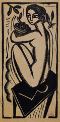 "Seated Nude with Bowl of Fruit" by M. Alexzander, unknown, (20th Century)