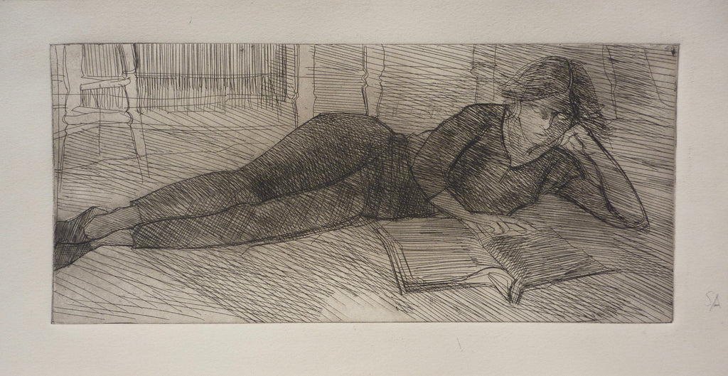 "Reclining Woman Reading" by Sperry Andrews, Amer., (1917-2005)