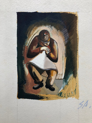 "Workman In Apron Resting" by  Sperry Andrews, Amer., (1917-2005)