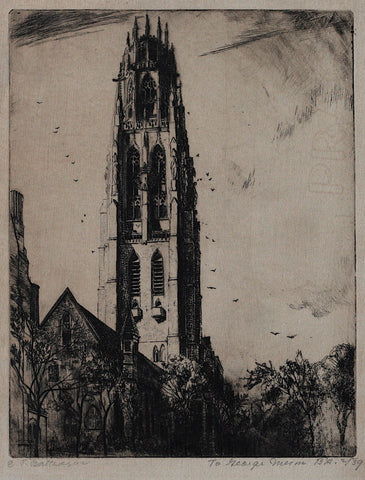 "Harkness Tower, Yale University" by Edward J. Balthazar, Amer., (1890-1956)