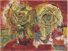 "Two Mythic Figures" by Gertrude Barrer, Amer., (1921-1997)