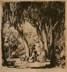 "Jesus & the Samaritan in the Garden" by Adolphe Beaufrere, Fr., (1976-1960)